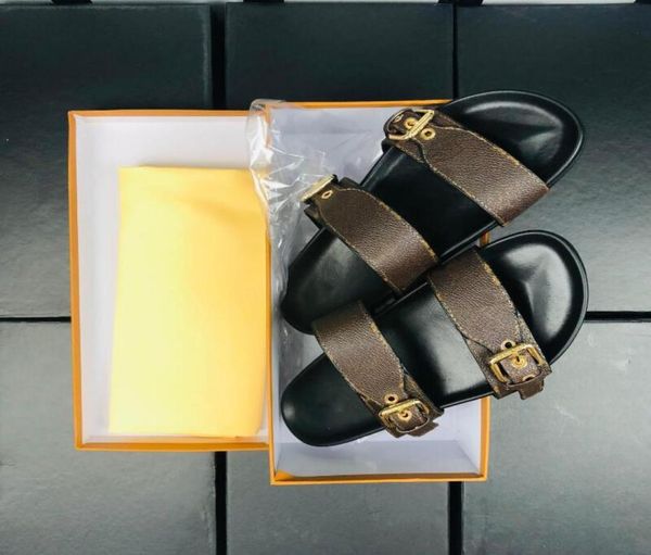 

women summer slippers slide sandals bom dia flat mule 1a3r5m cool effortlessly stylish slides 2 straps with adjusted gold buckles 3816908, Black