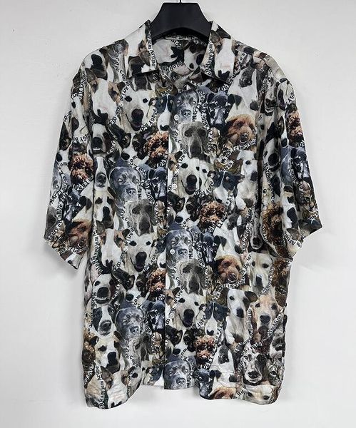 

men women cat dog printed short sleeved shirt casual loose summer, White;black