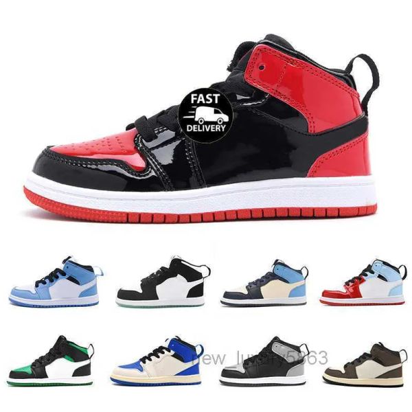 

kid shoes bred patent children preschool ps basketball shoes dark mocha unc shadow athletic outdoor baby designer sneaker trainers toddl hcz, Black