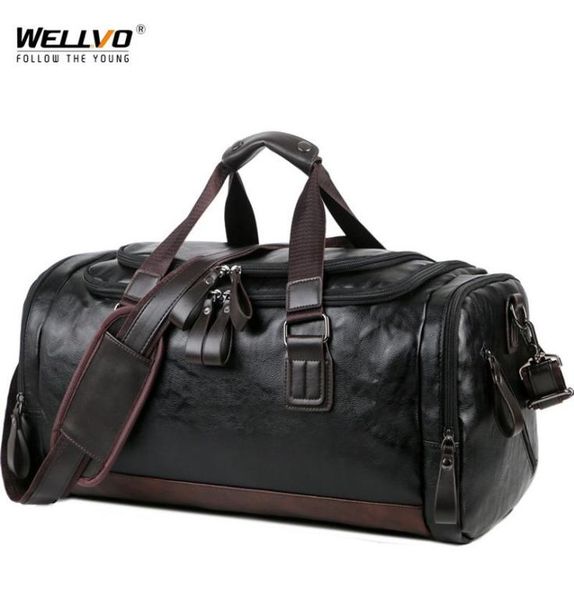 

duffel bags men quality leather travel carry on luggage bag handbag casual traveling tote large weekend xa631zc5187745
