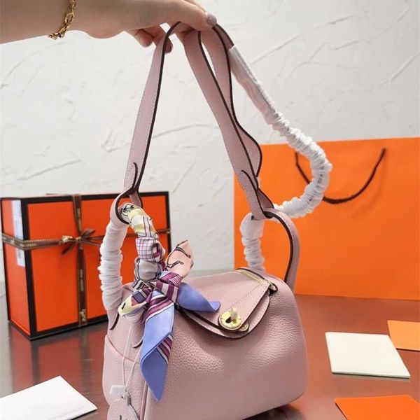 

bags h erme new mini lindys head layer cowhide one shoulder cross shoulder lindys doctor nurse pillow bag sweet girl