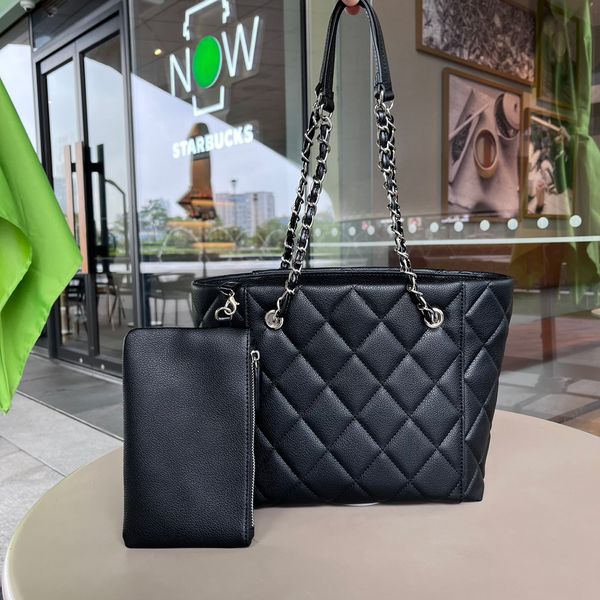 

new shopping bag ringer shopping bag original ball pattern made leather wear chain women's tote purse metal chain decorative shoulder b