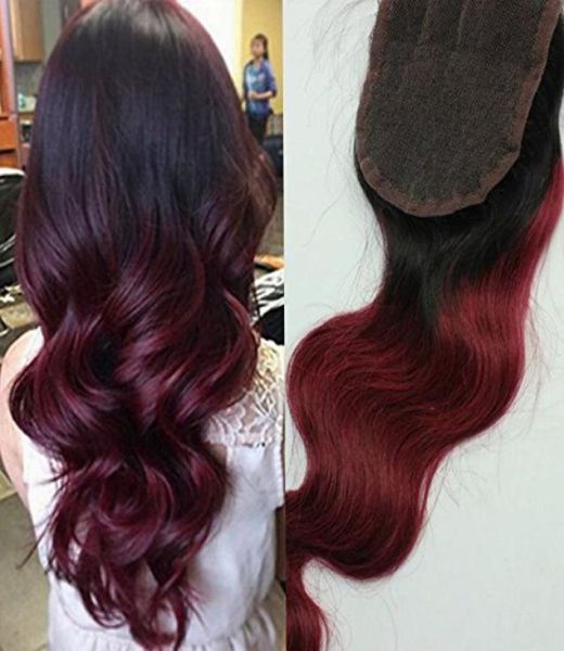 

brazilian virgin body wave human hair 35x4 lace closure for black women part color 1b99j lace closure human hair extension3145198, Black;brown