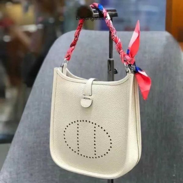 

litchi evelynbag designer h tote bags bag 2023 h family mini crossbody women's pattern layer cowhide tixt
