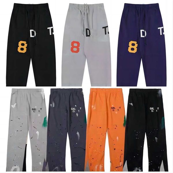 

men's pants mens galleryes dept jeans sweatpants speckled letter print women's couple loose versatile casual straight ne6f, Black