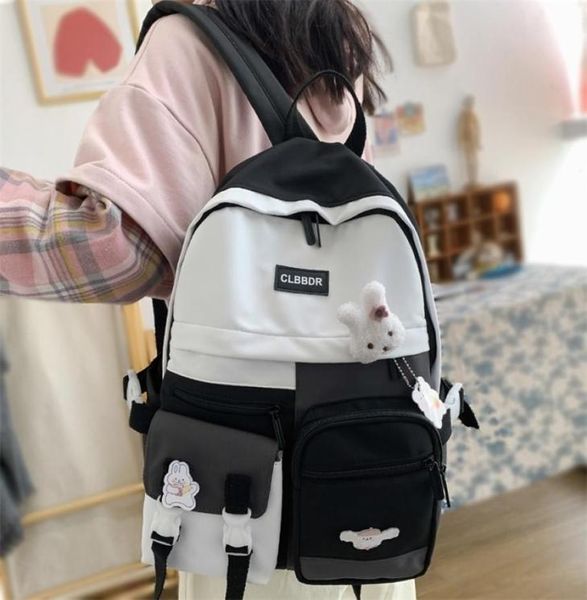 

backpack kawaii girl harajuku women waterproof school bag college student nylon cute book female trendy fashion 2208277802849