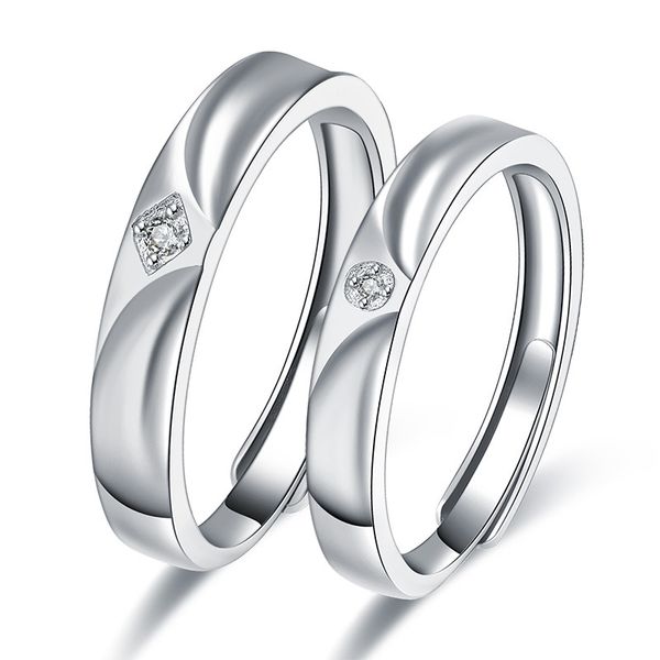 

classic couple rings platinum plated silver color wedding rings set for men and women