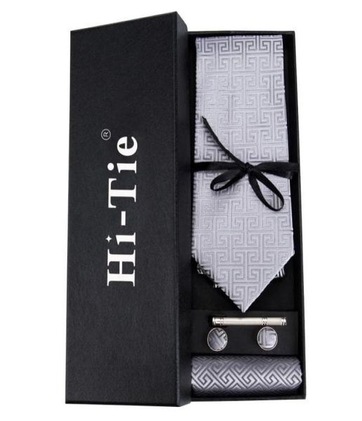 

gift box for tie set mens 100 silk tie handkerchief cufflinks collar clip set of 4 whole mens ties set box hb014813441, Black;blue
