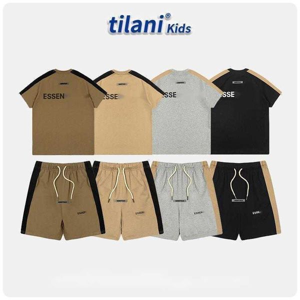 

23ss children's clothing tracksuits mens womens t shirt shorts suit ess designer tshirt pants set pullover sweatshirt boys and girls te, Gray