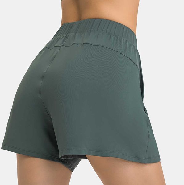 

lulus women casual sports shorts quick drying yoga short pants thin sweatpants with side drop-in pockets elastic outdoor fitness training th, White;black