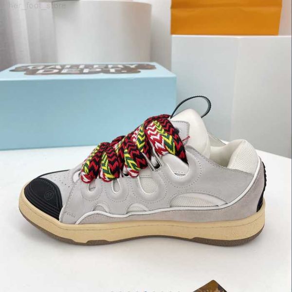 

2023 designer shoes men women laceup extraordinary sneaker bread shoes embossed leather curb thick soled sneakers size 35-46, Black