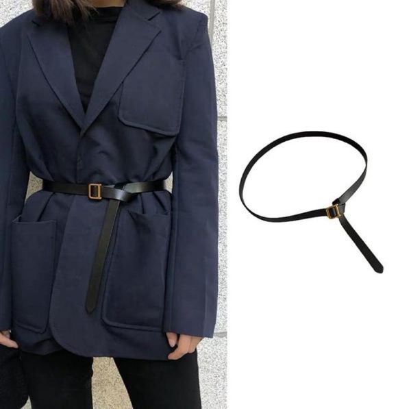 

belts 2021 lady belt college style girl knotted fine waistband for women dress decorative straps leather thin correas para mujer3894889, Black;brown