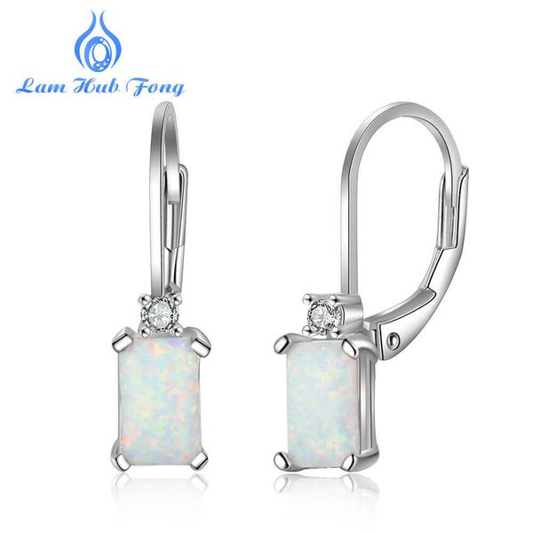 

linhefang simple earrings silver jewelry new female rectangular opal earrings accessories, Golden