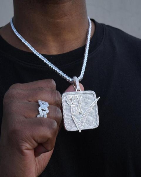 

hip hop cool letters pendant micro pave cubic zirconia bling fashion charm necklaces jewelry for men women7226977, Silver