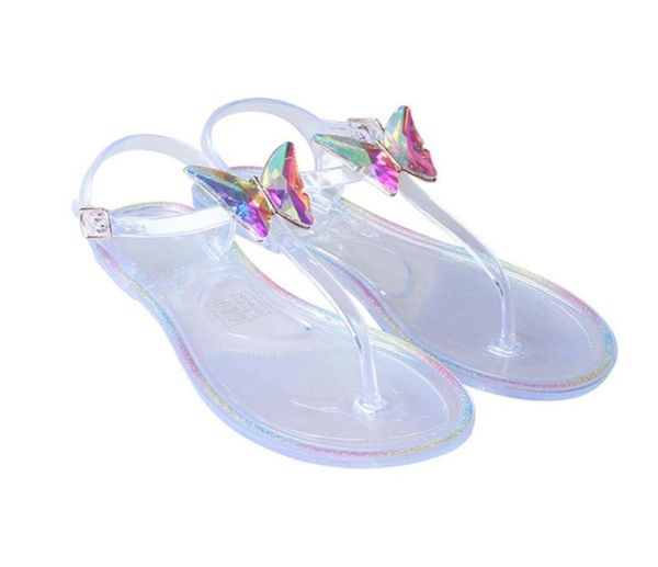 

colored diamond women jelly shoe fashion flat casual transparent clip toe female sandal breathable buckle strap woman flip flop sa4290062, Black