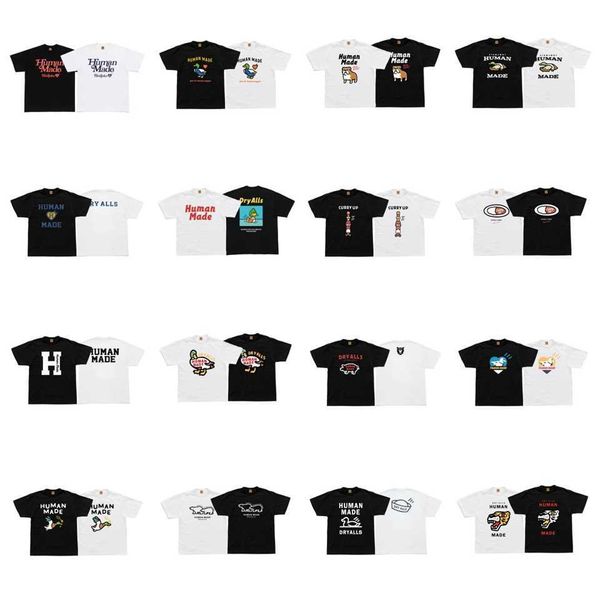 

men's hoodies sweatshirts human made 2023 spring summer new men women t shirt duck 1 1 hip hop casual oversized tee vintage short sleev, Black