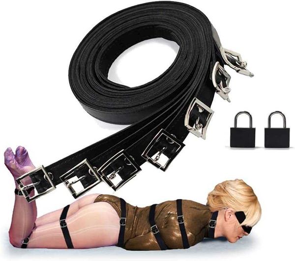 

factory outlet bondage for binding toys men's women's couple full body strap set with two padlocks and extended waist