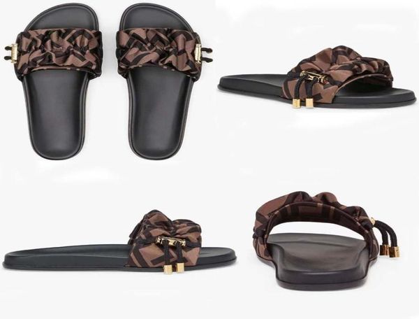 

woman slippers slides flat sandals fashion sandal beach classic pattern slipper platform alphabet lady leather8070334, Black