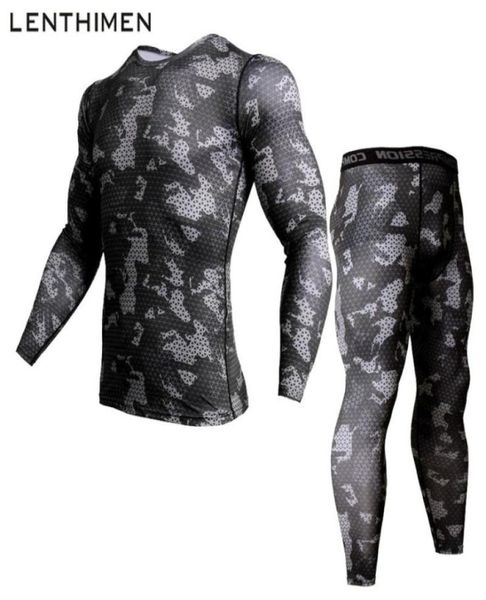 

camouflage mens compression shirt pants set running tight suit long sleeves shirts leggings sport suits men gym workout clothing8824279, Black;blue