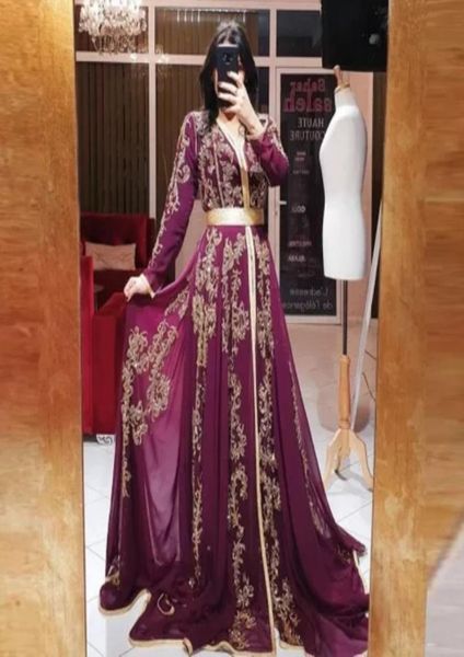 

elegant grape saudi arabia muslim evening dresses long sleeve appliques golden lace islamic moroccan kaftan formal dress prom part2081275, Black;red