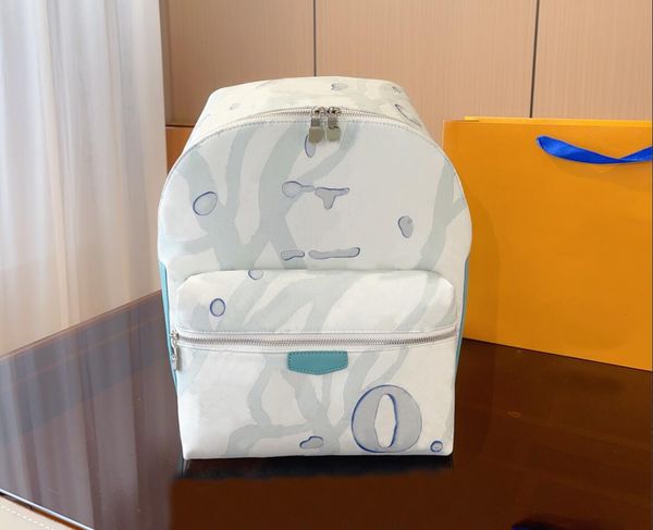 

aaaaa new ink printing light blue backpack racer backpack sports bag embossed vernis monograms canvas springs backpack luxury travel bag