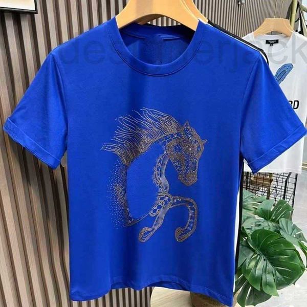 

men's t-shirts mens cotton short sleeved r t shirt men women hms shirts luxury brand round neck tee horse print pullover fashion sweats, White;black