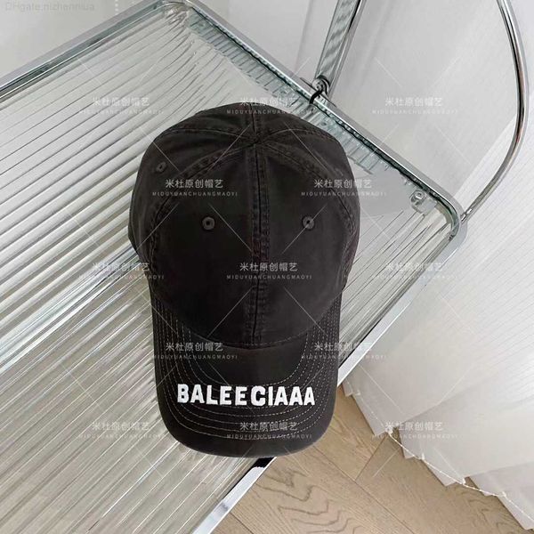 

designer luxury brand balencagia home b correct version~23 new summer embroidery wash letters baseball cap for men and women sun visor cap, Blue;gray