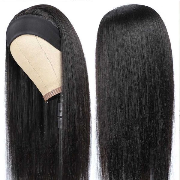 

headband wigs for women thick bouncy black hair straight wigs glueless synthetic wigs cosplay daily wigs heat resistant fiber 230524, Black;brown