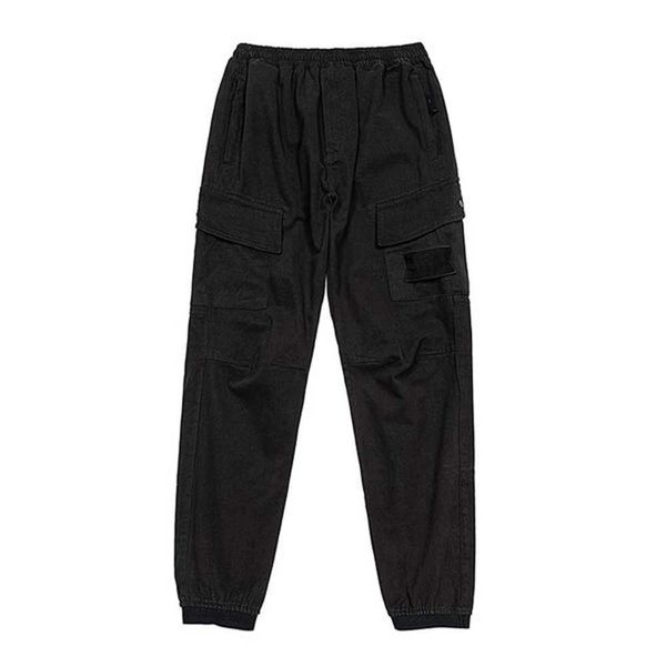 

spring and autumn men's pants outdoor sport jogging suit tie one's feet leisure time overalls embroidered badge style european ame, Black