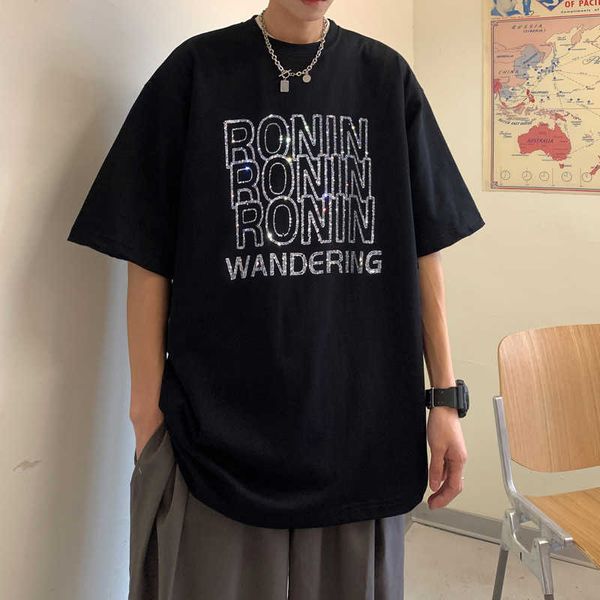 

mens t shirts letter print tshirts fashion men women round neck short sleeve t-shirt couple teespsie, White;black