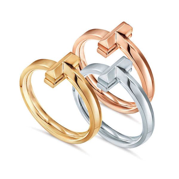 

original new tiffay 925 silver t-shaped narrow edition simple ring star matching couple student fashion jewelry