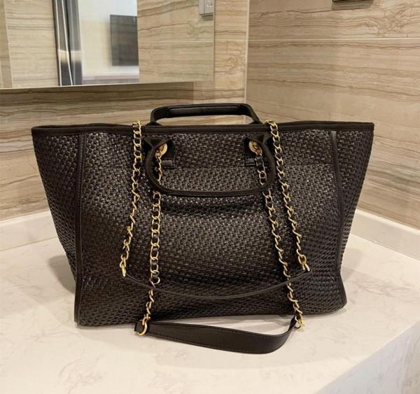 

nice shopping bag temperament shoulder capacity beach crocheted traval large 38x28cm deauville crossbody medium women bags braided9527536