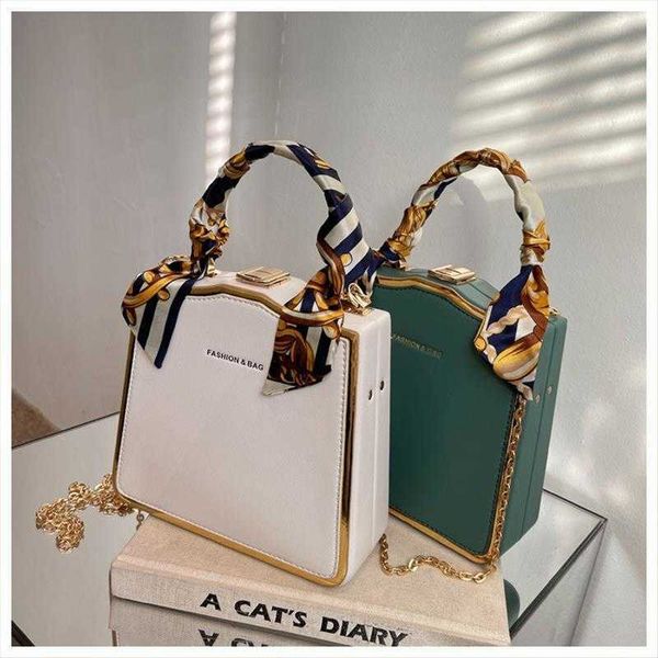 

dinner bag arrival silk scarf handbag chain messenger fashion evening box women