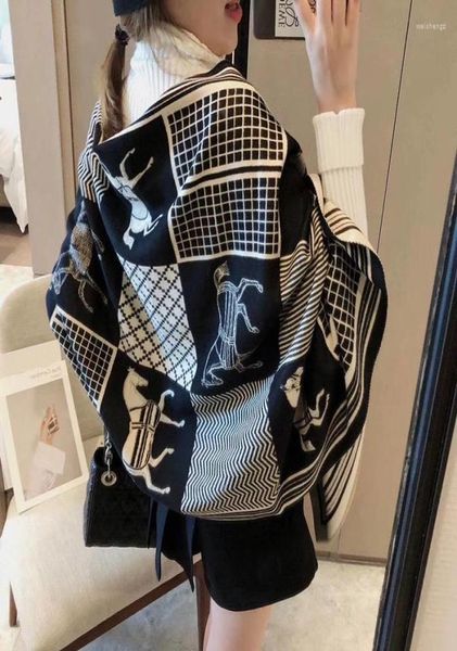 

scarves winter scarf women cashmere warm pashmina foulard lady horse thick soft shawls wraps5715494, Blue;gray