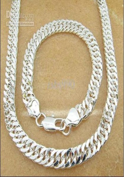 

men039s jewelry sets 925 silver chain necklace bracelet 5setlot2713032