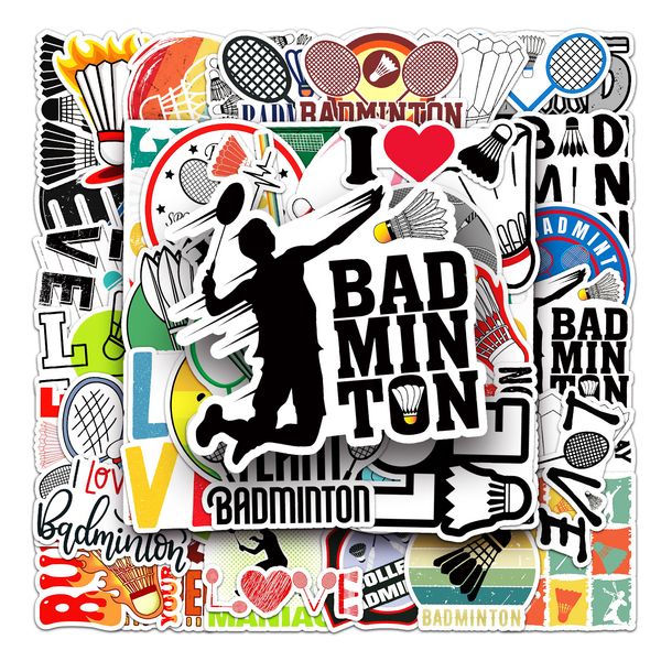 

50pcs badminton stickers pack waterproof vinyl stickers non-random for car bike luggage lapskateboard scrapbook water bottle decal