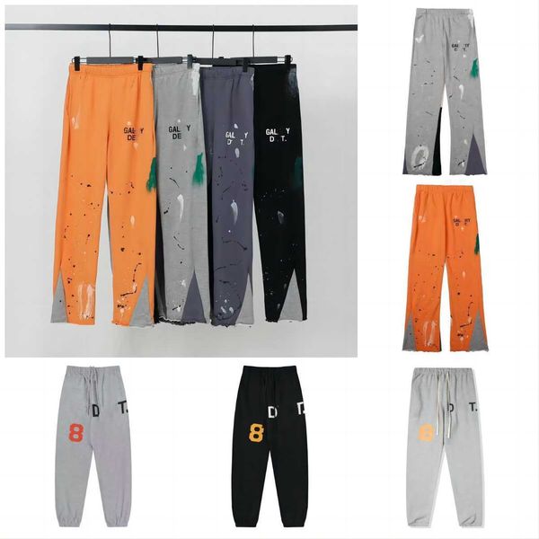 

mens galleryes dept jeans pants galleryes dept sweatpants speckled letter print men's women's couple loose versatile casual pants, Blue