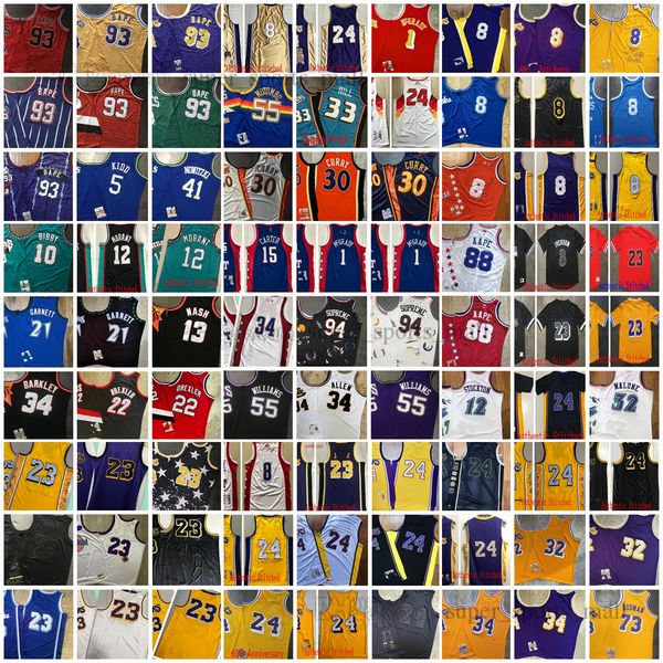 

mitchell and ness real stitched west all-team basketball jersey allen payton carmelo dikembe anthony mutombo stephen allen curry iverson dre, Black;red