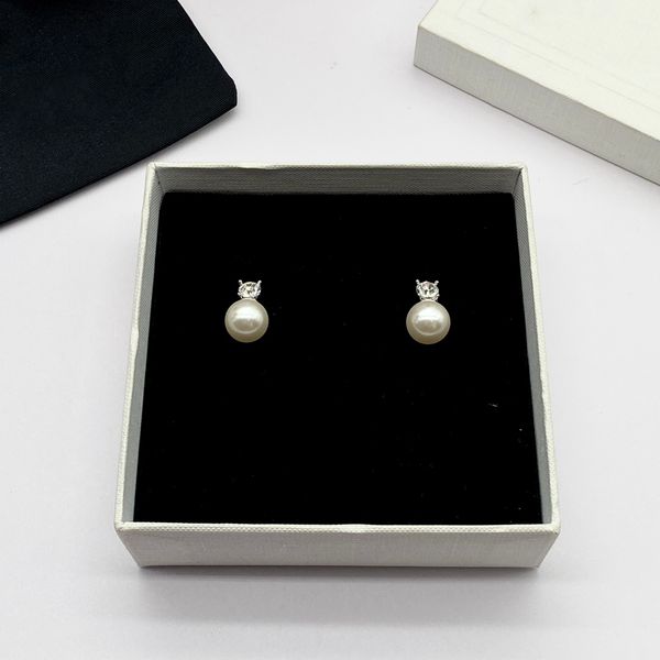 

s925 sterling silver pearls pearls small earrings designer ladies elegant simple earrings never fade, Golden;silver