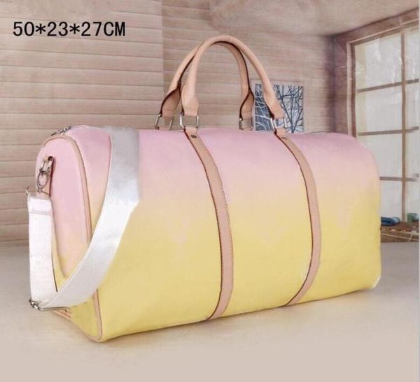 

50cm women men bags fashion duffle bag leather luggage handbags large capacity sport4740216