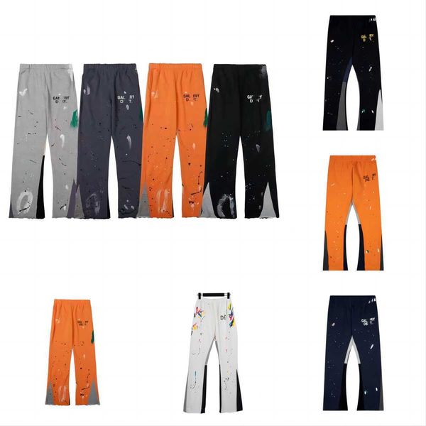 

mens galleryes dept jeans pants galleryes dept sweatpants speckled letter print men's women's couple loose versatile casual pants, Blue