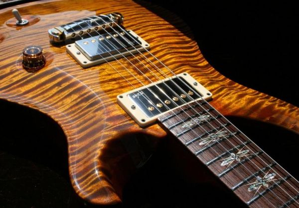 

custom reed smith amber brown flame maple dgt david grissom signature electric guitar very sepcial fingerboard inlay5537045