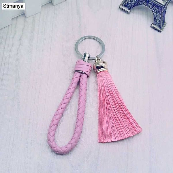 

key rings new tassel key chain women tassel keychain bag car key ring - fringe and pu woven keychains tassels accessory jewelry #16018 aa230, Slivery;golden