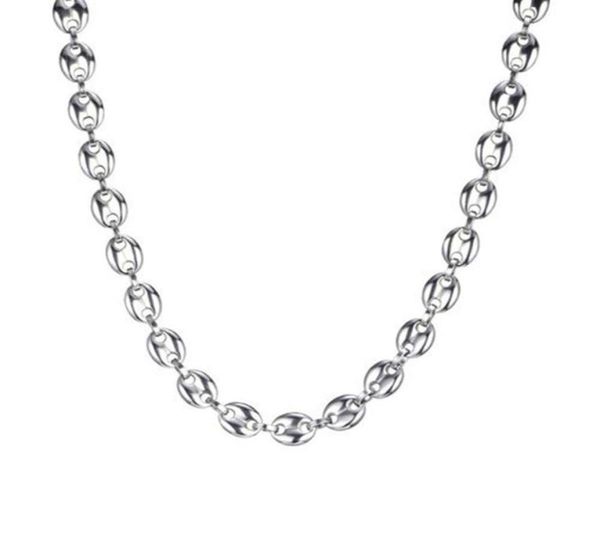 

2020 brand design stainless steel jewelry necklace for men women coffee bean shape melon seed chain stainless steel choker gift3481401, Silver