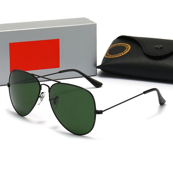

men raybaa classic brand retro female sunglasses 2023 bans luxury designer glasses glass lens 3025 bands metal frame designer sunglasses fem, White;black