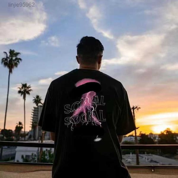 

men's t shirt anti club lightning printed short-sleeved summer high street fashion couples t-shirt, White;black