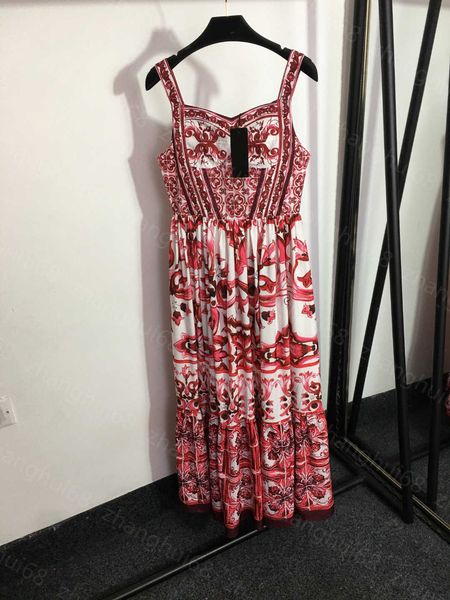 

23ss summer dress womens designer clothing women dresses temperament printed belt tucked waist v-neck short-sleeved dress womens clothing, Black;gray