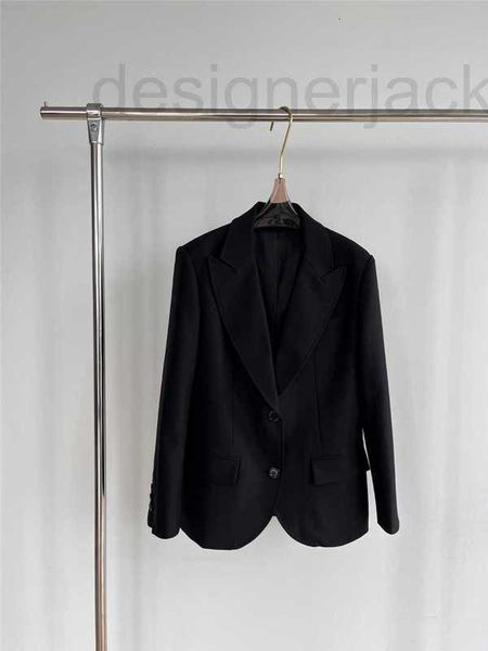 

women's suits & blazers designer early spring new mm high set twill wool horn button flip collar suit solid color celebrity style coat, White;black