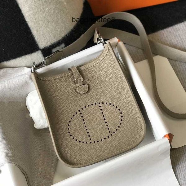 

designer bag litchi tote 2023 evelynbag bags h small out real leather genuine casual pattern cowhide hollow shoulder crossbody women's