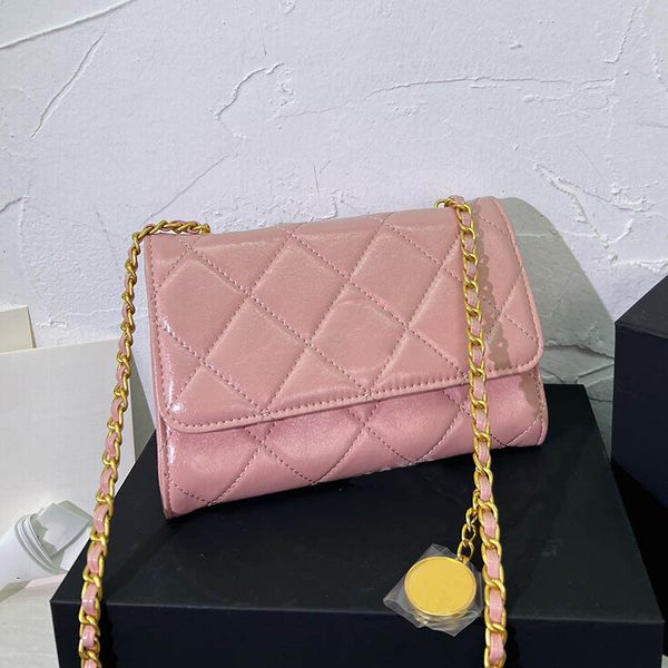 

gold coin decoration women crossbody designer bag oil wax skin quilted mini vintage handbag trend card holder large capacity coin purse trav